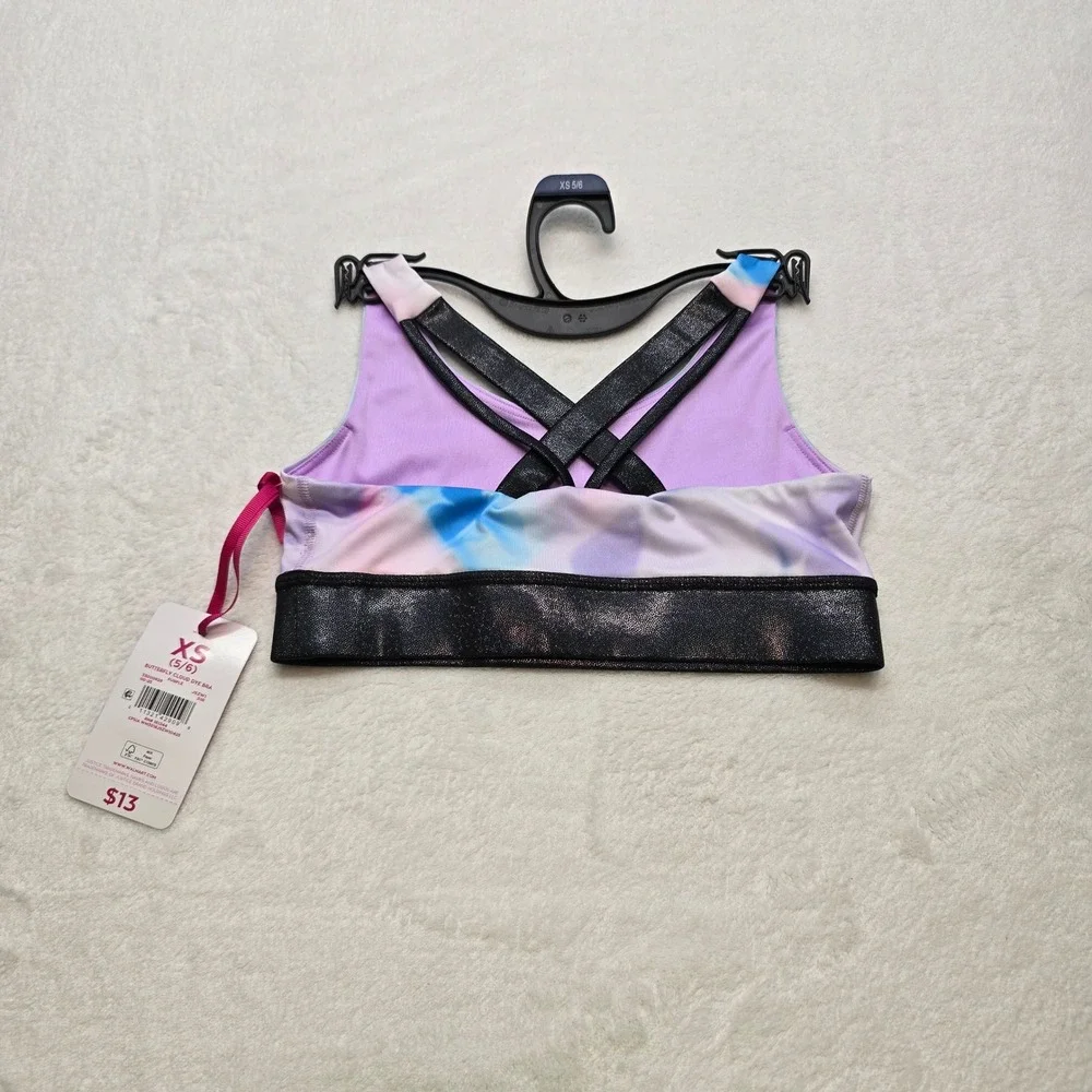 Justice Dance Gym Butterfly Cloud‎ Dye Sports Bra XS 5/6 NWT